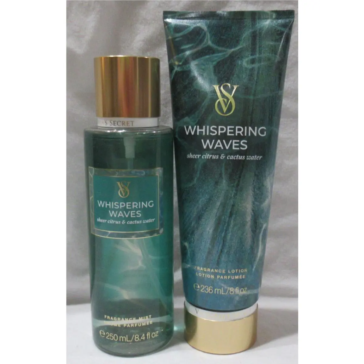 Victoria`s Secret Fragrance Mist Lotion Set Lot of 2 Whispering Waves
