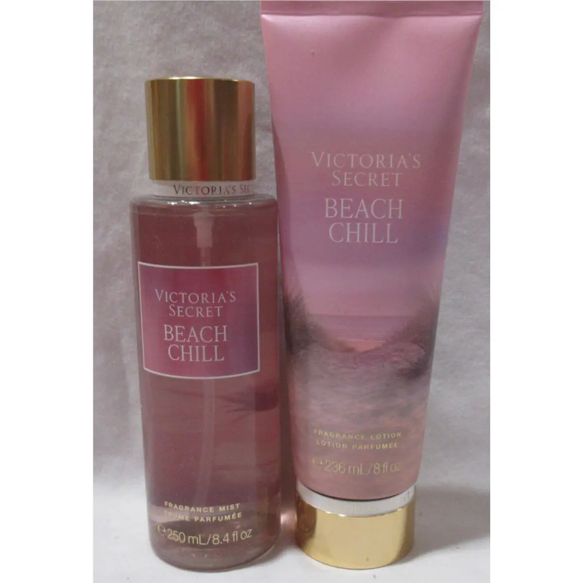 Victoria`s Secret Fragrance Mist Lotion Set Lot of 2 Beach Chill Pear Water