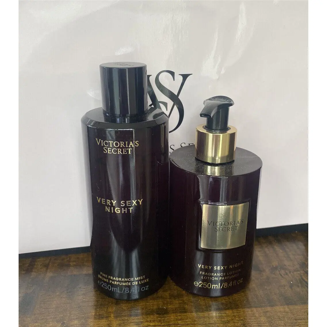 Victoria s Secret Very Sexy Night Fragrance Body Mist Lotion Set 8.4 oz