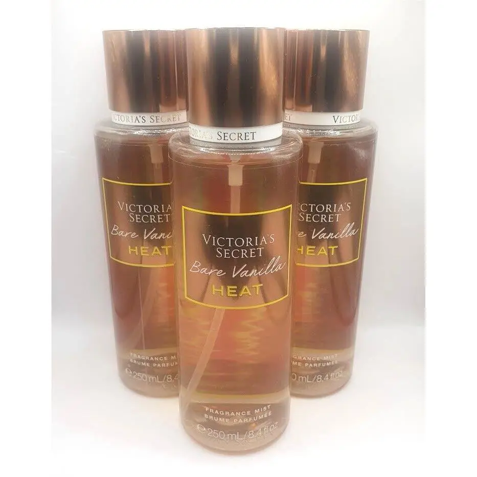 Victoria`s Secret Bare Vanilla Heat Body Mist 8.4 FL OZ Each 3 by Victoria's Secret