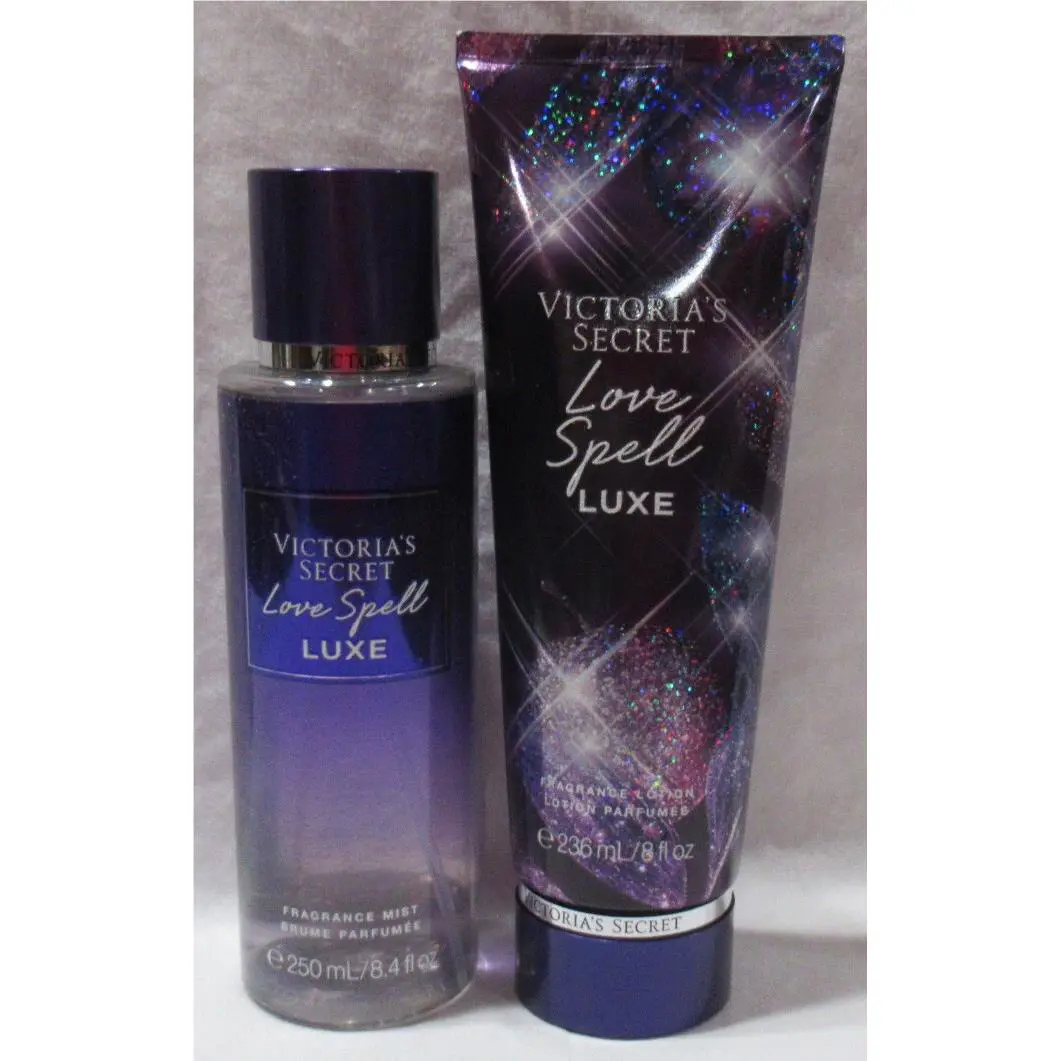 Victoria`s Secret Fragrance Mist Lotion Set 2 Love Spell Luxe Fancy Blush