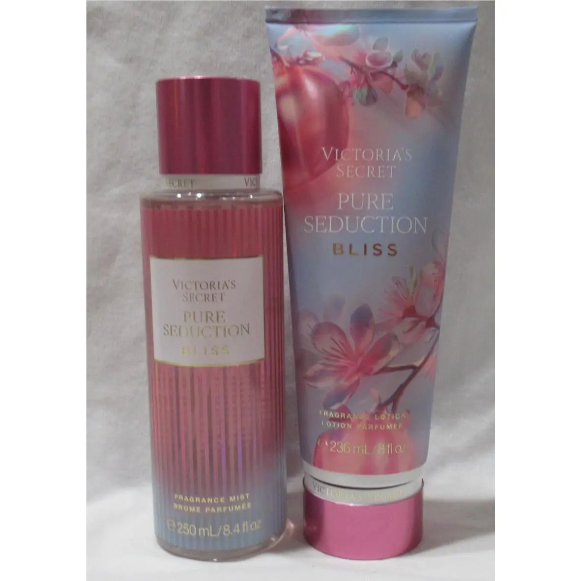 Victoria`s Secret Fragrance Mist Lotion Set Lot of 2 Pure Seduction Bliss