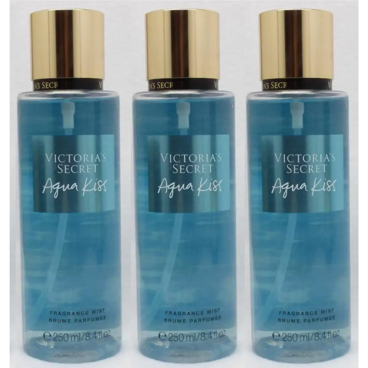 3 Victoria`s Secret Aqua Kiss Fragrance Body Mist 8.4 oz