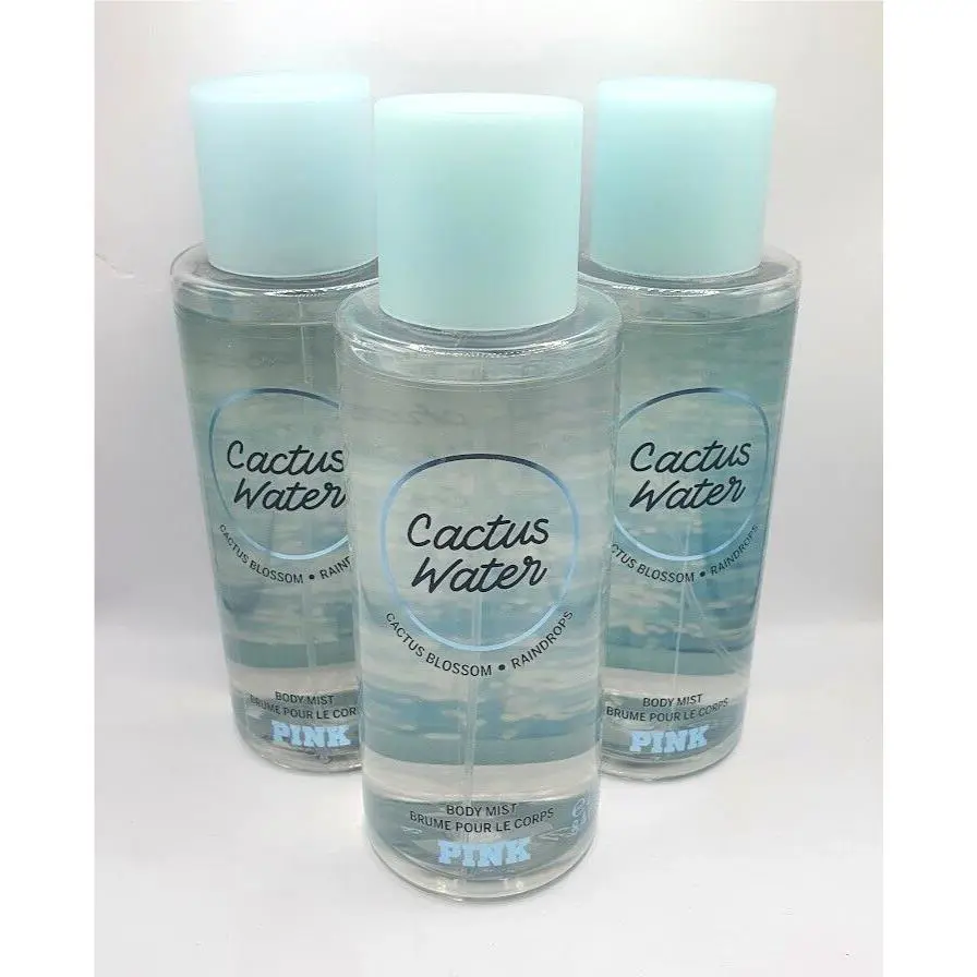 Victoria`s Secret Pink Cactus Water Body Mist 8.4 FL OZ Set OF 3