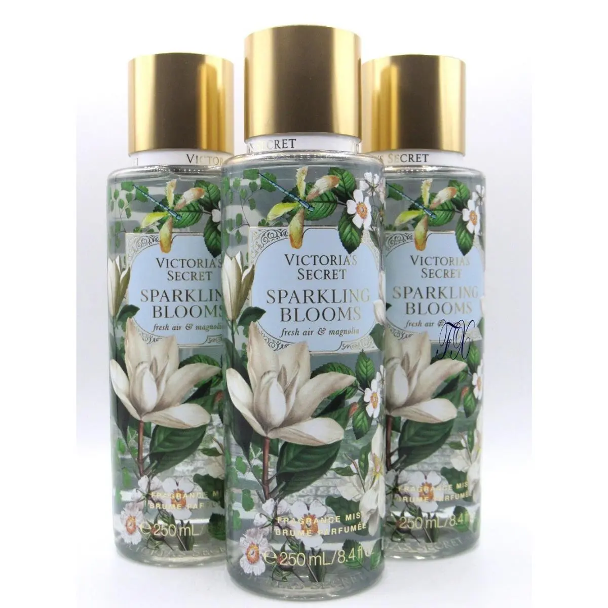 Victoria`s Secret Sparkling Blooms Fragrance Mist Spray 8.4 OZ Lot OF 3 Pcs