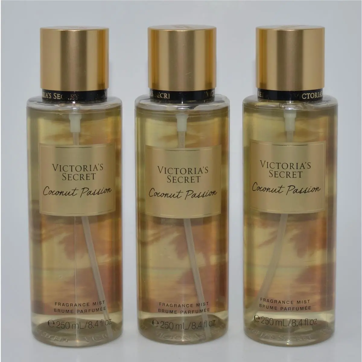 3 Victoria`s Secret Coconut Passion Fragrance Mist Body Spray 8.4OZ Large