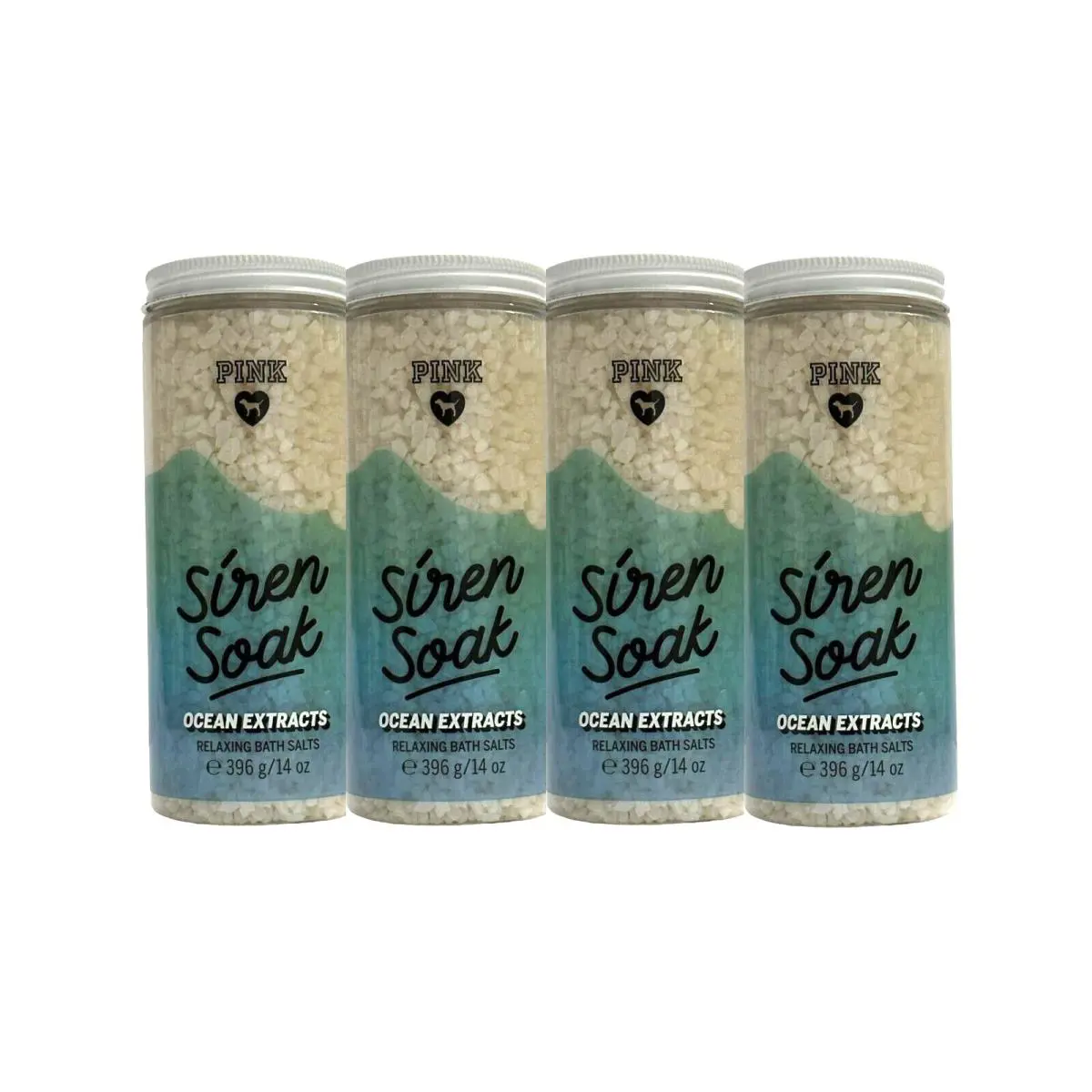 4 Victoria`s Secret Pink Siren Soak Ocean Extracts Relaxing Bath Salts 14 OZ