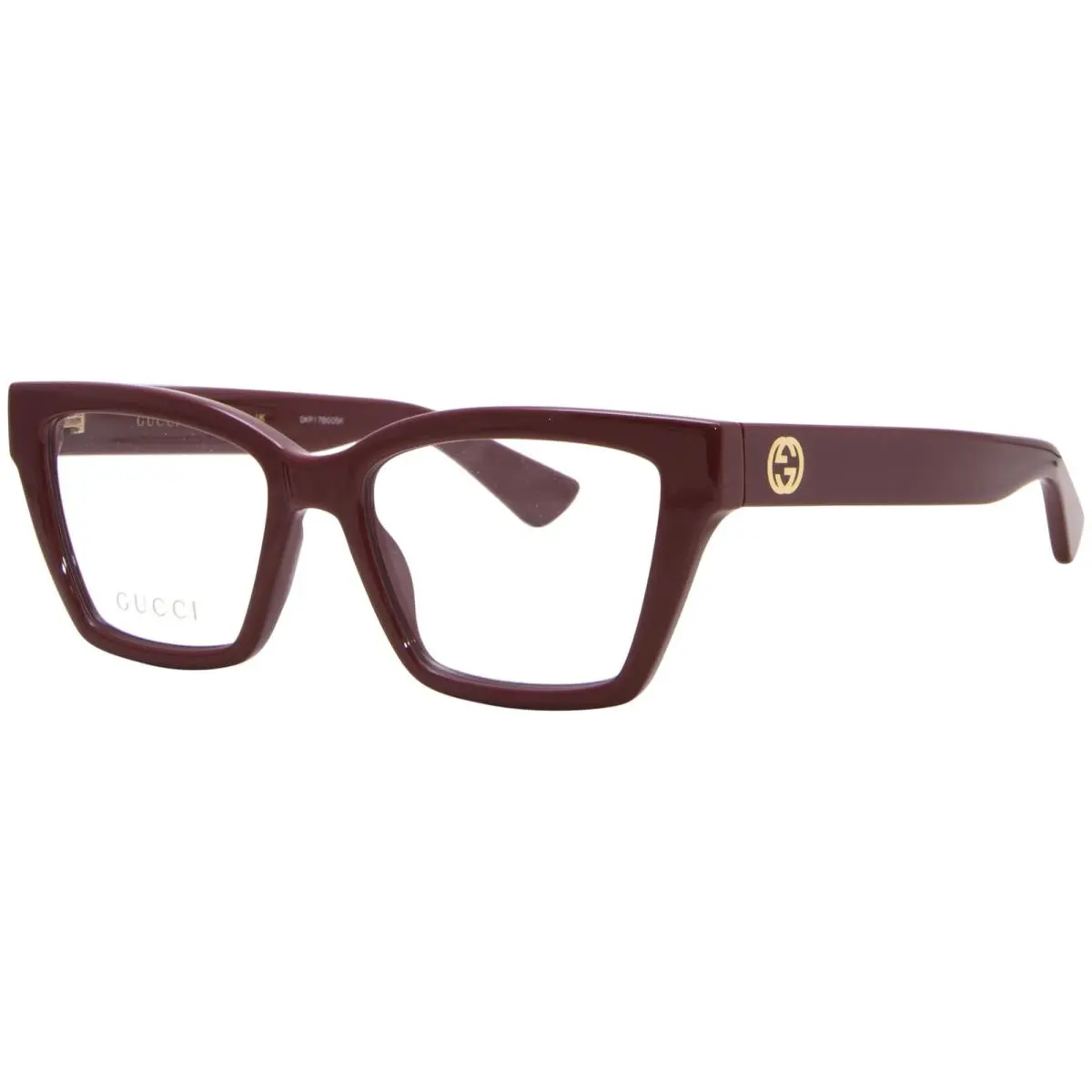 Gucci GG1715O 003 Eyeglasses Frame Women`s Burgundy/gold Full Rim Cat Eye 53mm