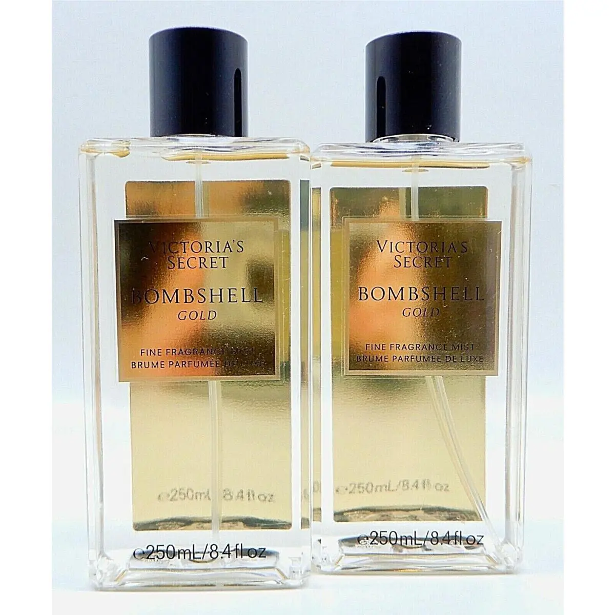 2 Victoria`s Secret Bombshell Gold Fine Fragrance Body Mist Spray Perfume 8.4oz