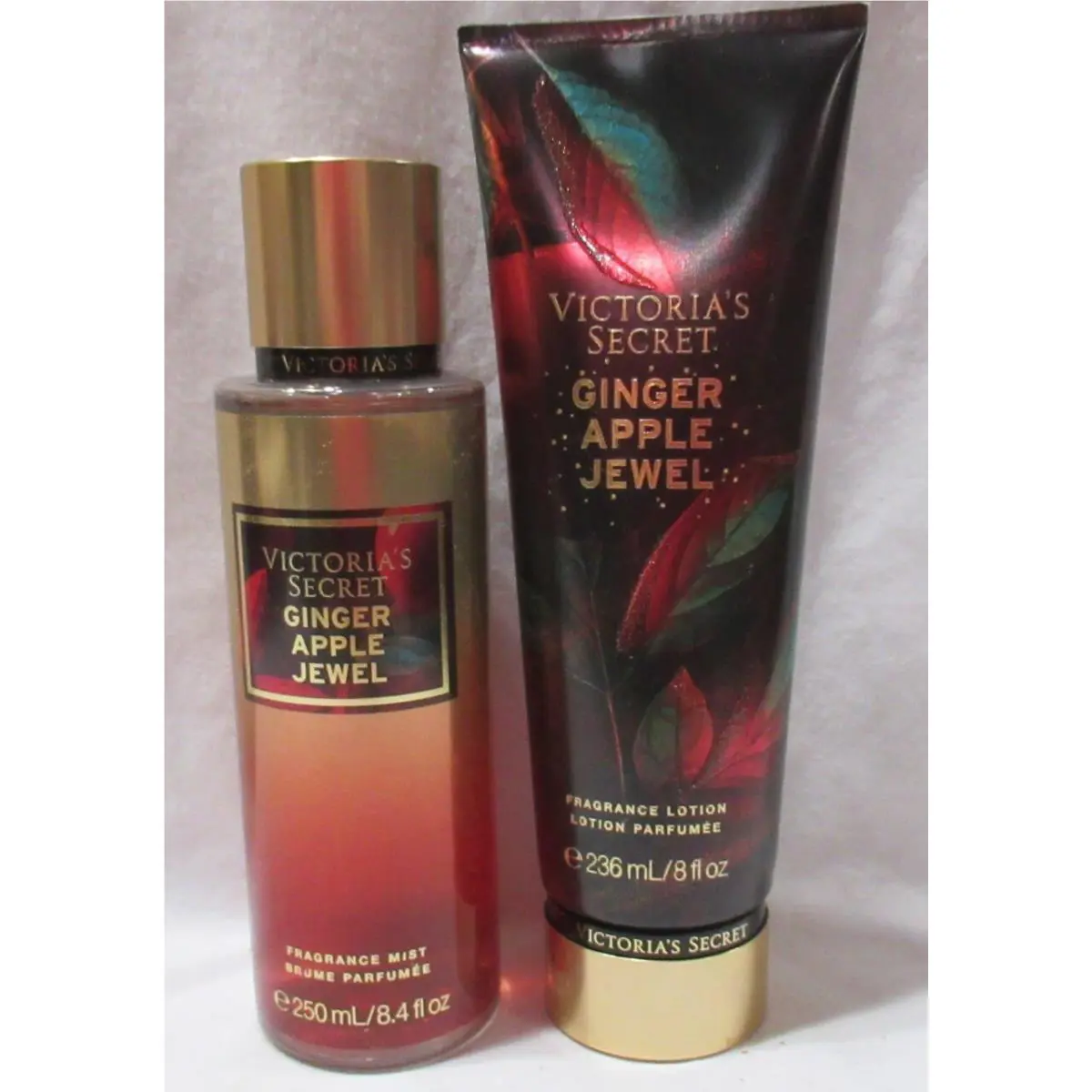Victoria`s Secret Fragrance Mist Lotion Set Lot of 2 Ginger Apple Jewel