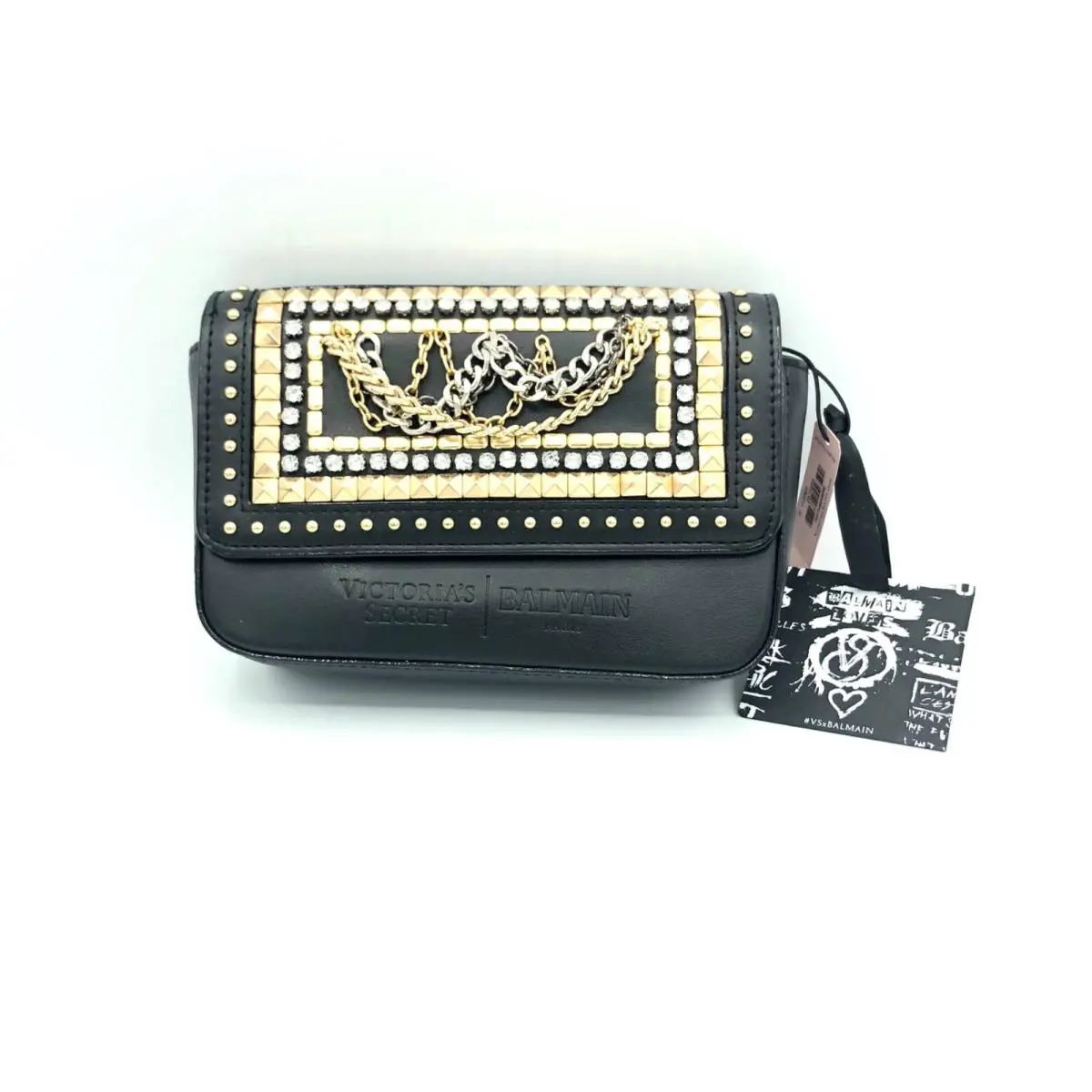 Victoria’s Secret x Balmain Chain Studded Crystal Crossbody Bag Clutch Purse by Victoria's Secret