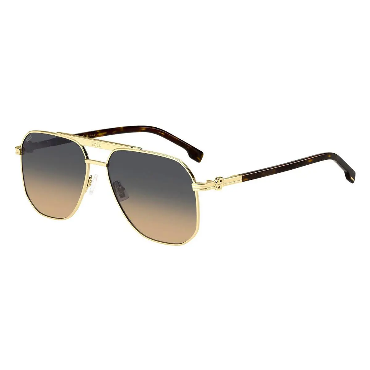 Hugo Boss 1743/S Sunglasses Male Gold Havana 59mm - Frame: Gold Havana, Lens: Gray Shaded Brown Antireflex