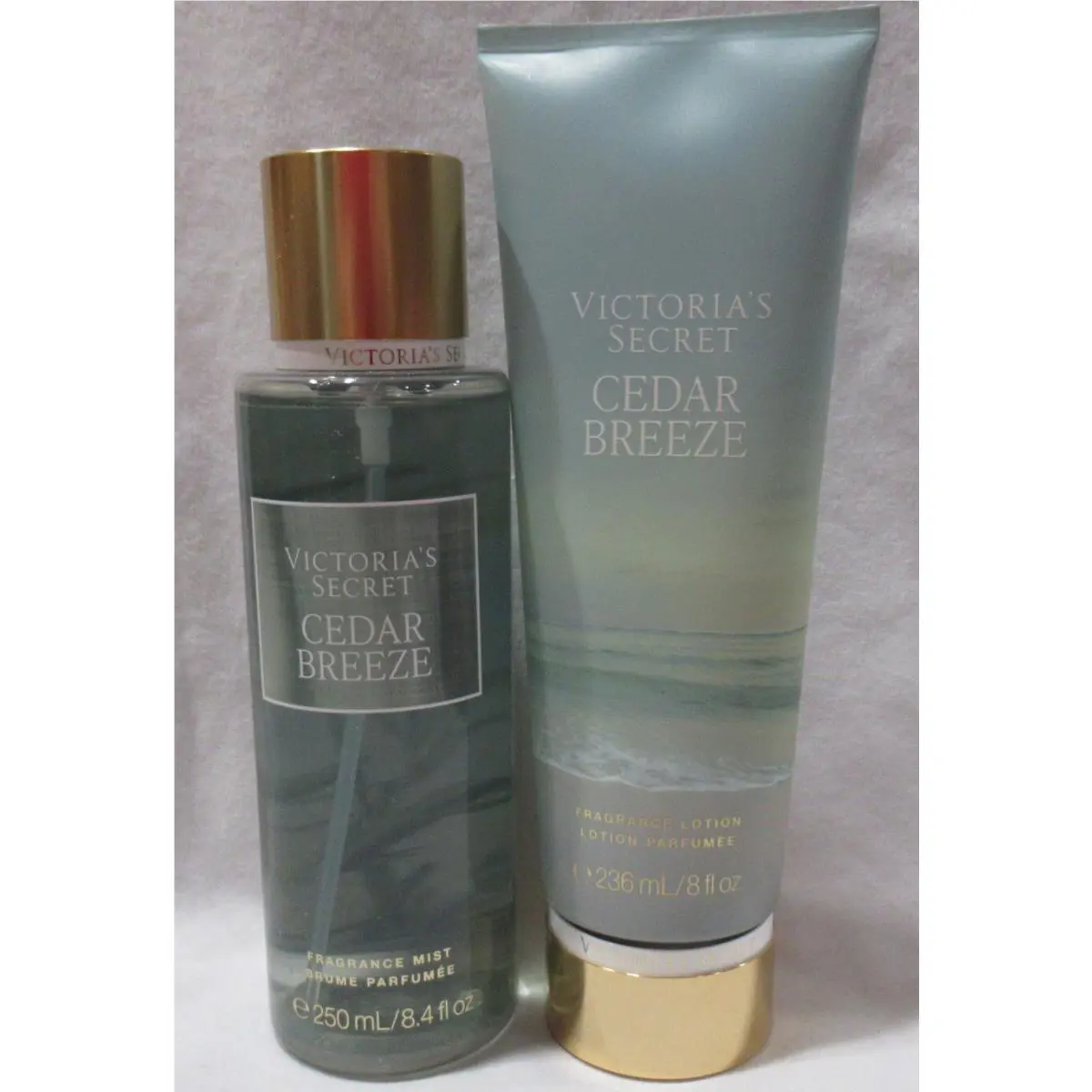 Victoria`s Secret Fragrance Mist Lotion Set Lot of 2 Cedar Breeze Cedarwood
