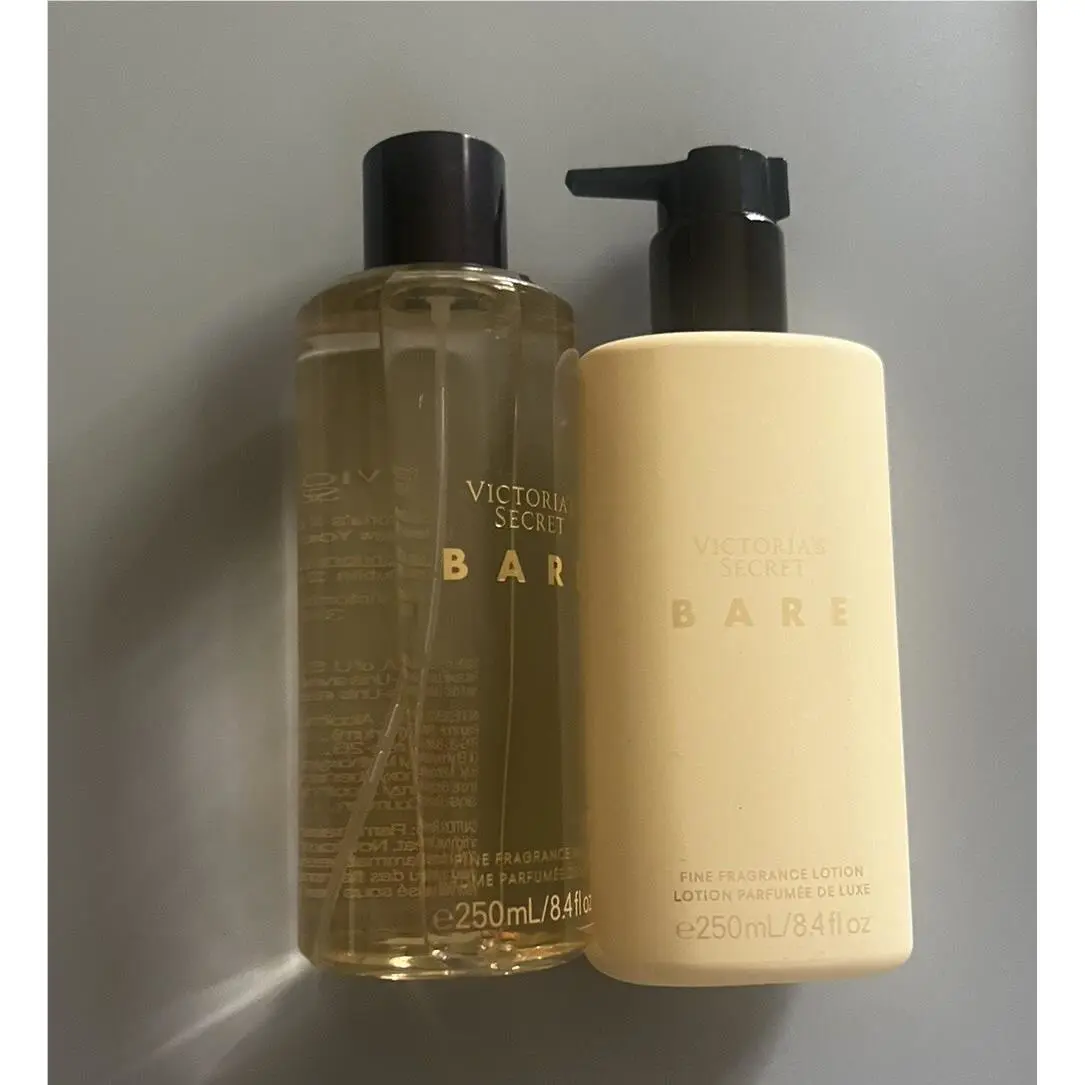 Victoria`s Secret Bare Vanilla Fine Fragrance Mist Body Lotion 8.4 fl oz Set