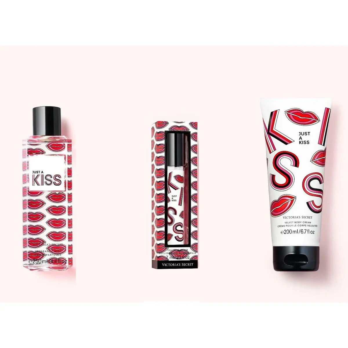 Victoria’s Secret Just a Kiss Parfum Rollerball+body Mist+cream Set