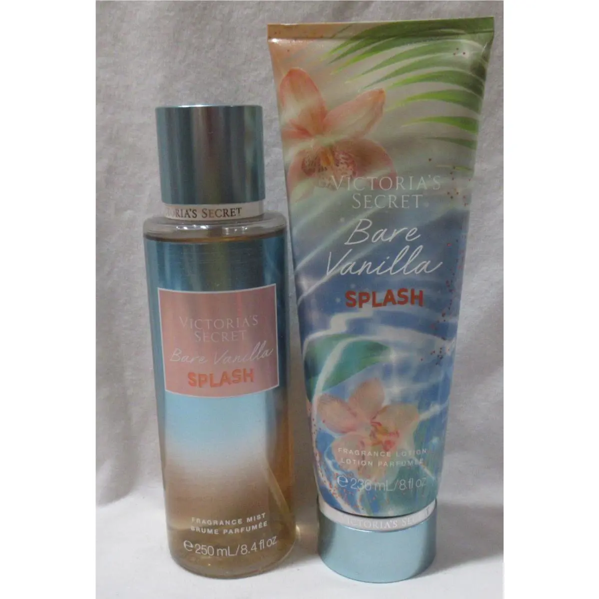 Victoria`s Secret Fragrance Mist Lotion Set Lot of 2 Bare Vanilla Splash