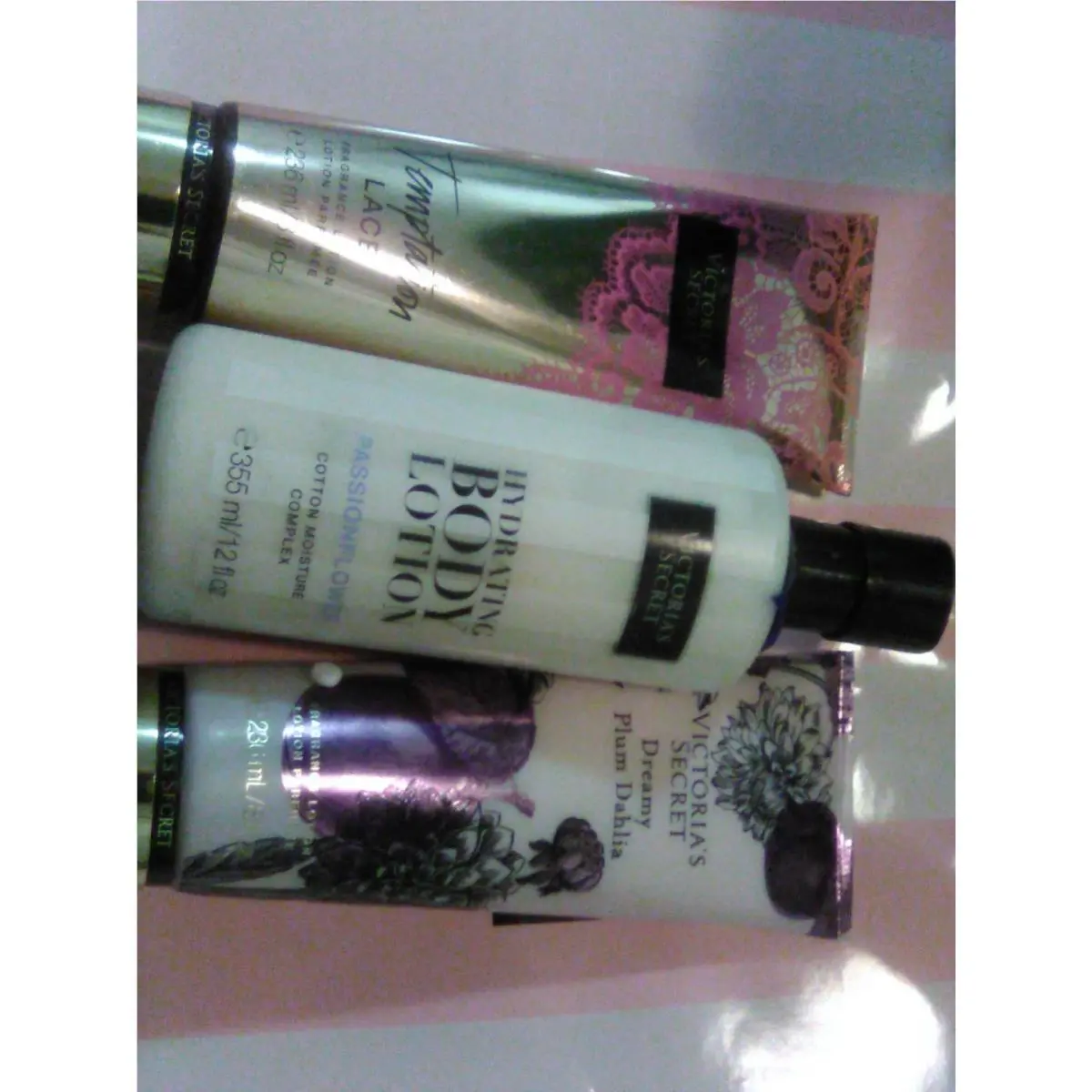Lot Of 3Victoria`s Secret Temptation Lace and Dreamy Plum Dahlia Passion Flower