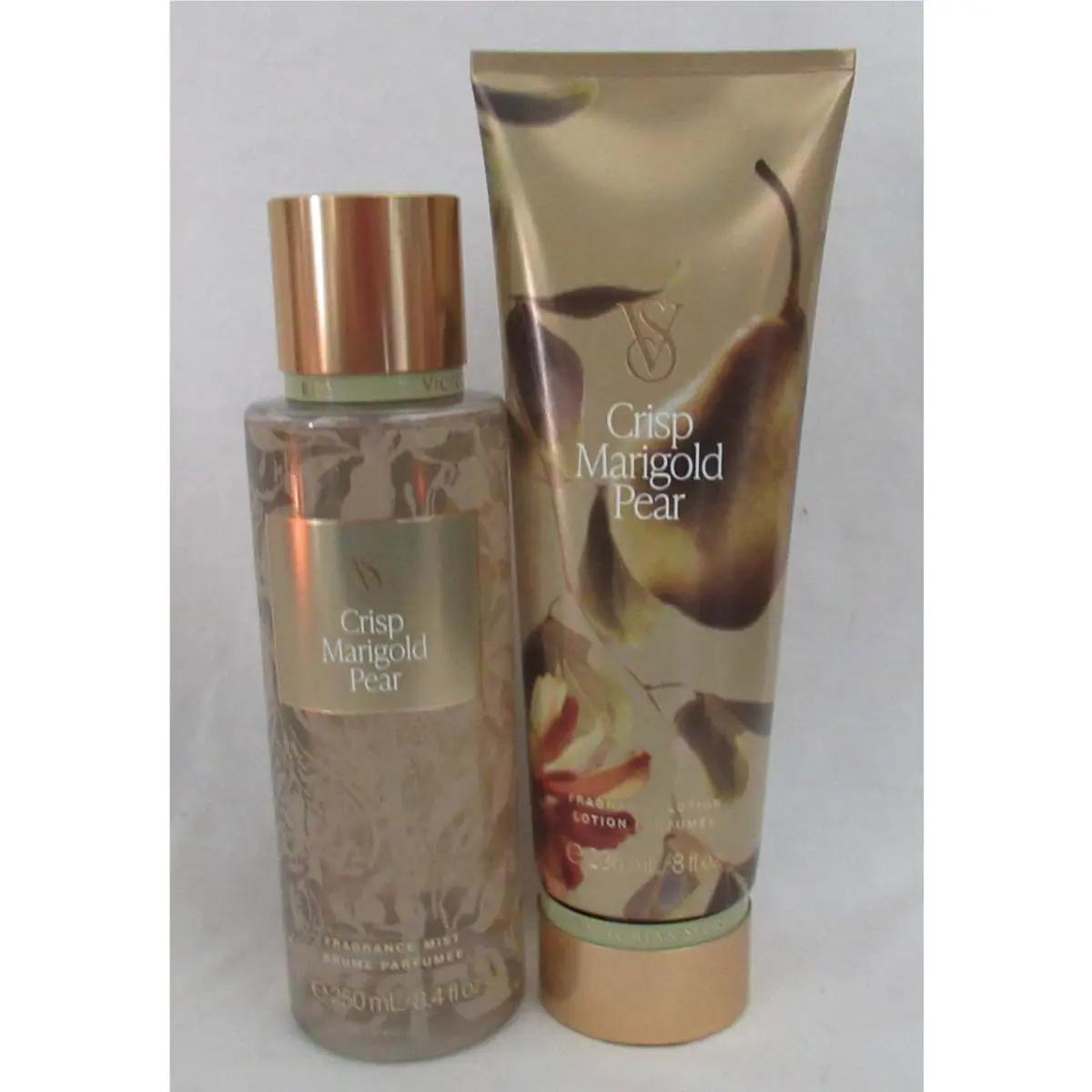 Victoria`s Secret Fragrance Mist Lotion Set Lot of 2 Crisp Marigold Pear