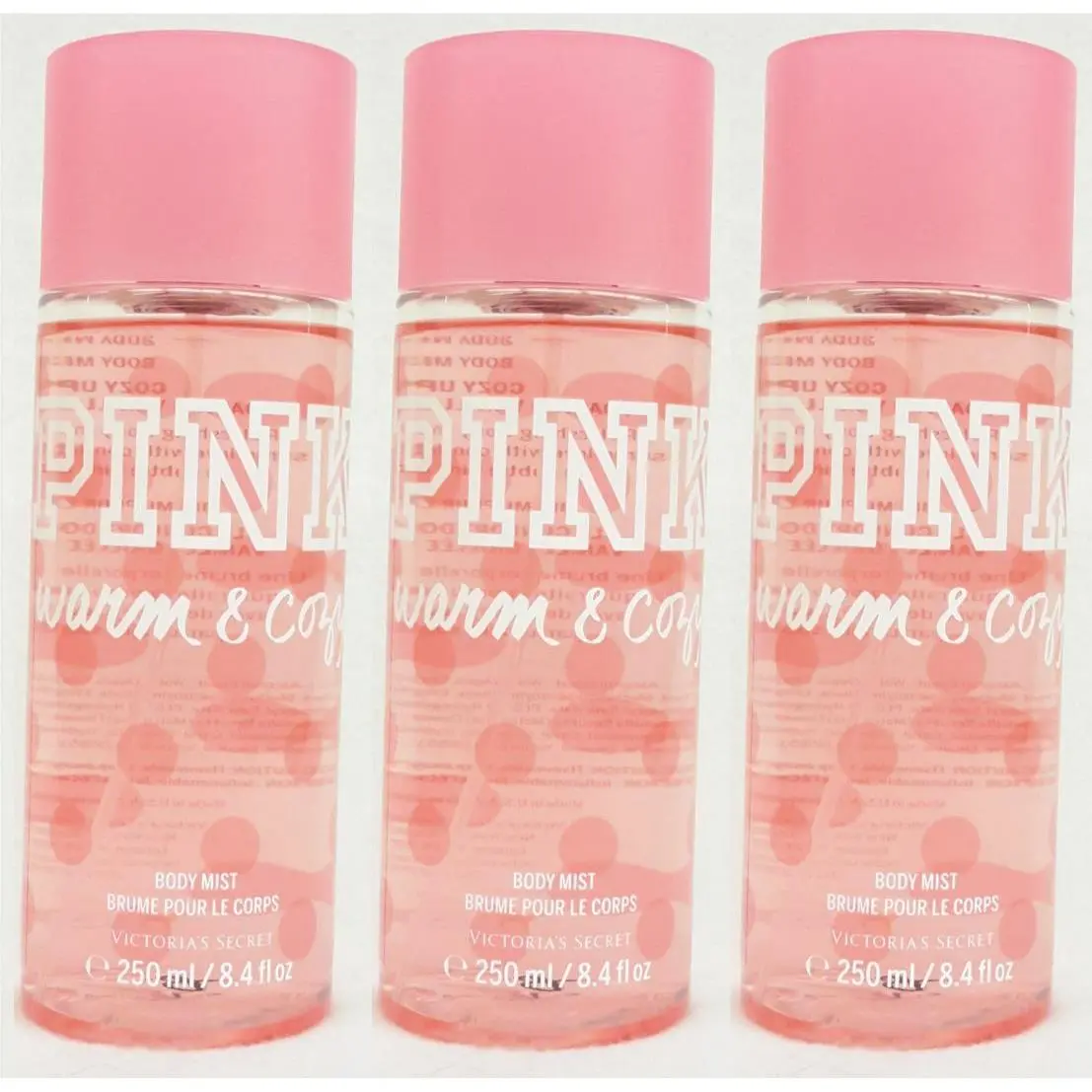 3 Victoria`s Secret Warm Cozy Fragrance Body Mist 8.4 oz