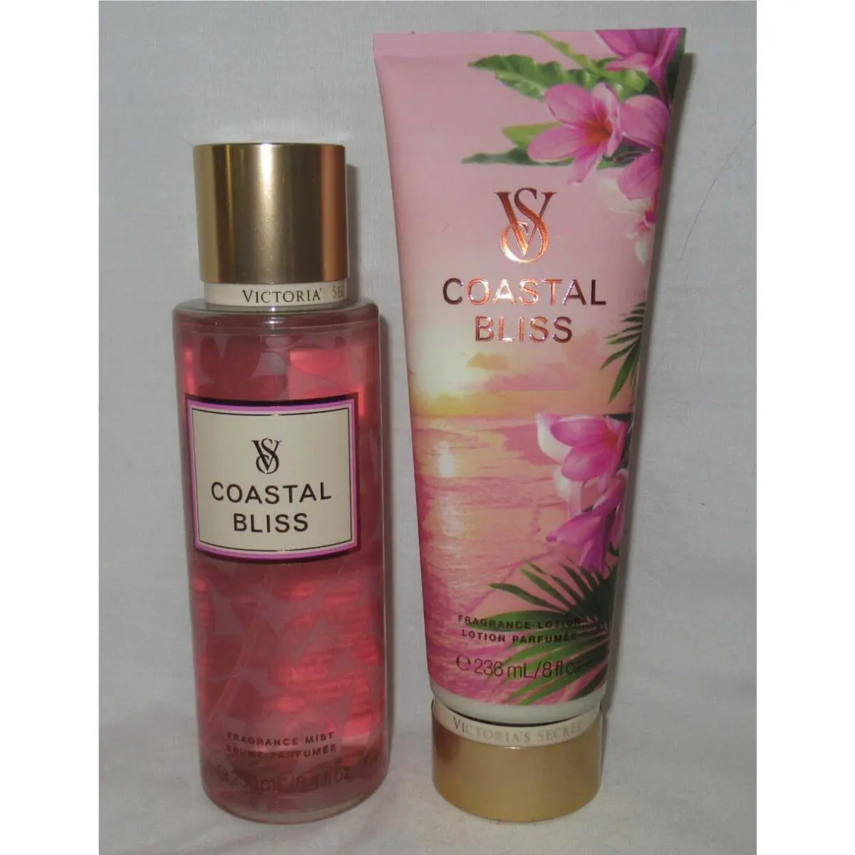 Victoria`s Secret Fragrance Mist Lotion Set Lot of 2 Coastal Bliss