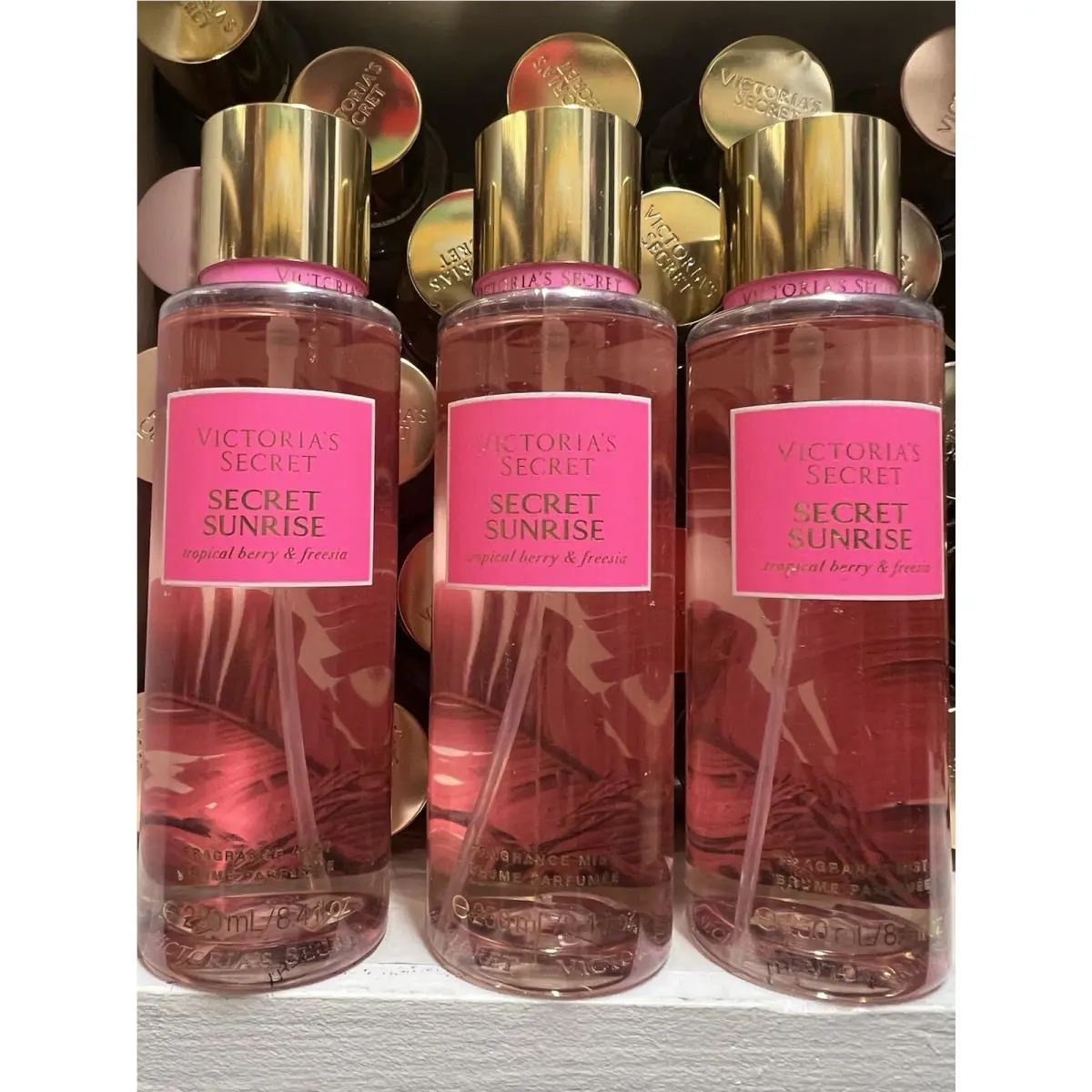 Victoria’s Secret Secret Sunrise Fragrance Body Mist 8.4 Fl Oz 3 Bottles