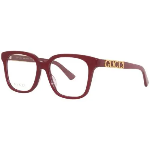 Gucci GG1192O 006 Eyeglasses Frames Red Gold Logo Square Glasses - Frame: Red Gold, Lens: Demo
