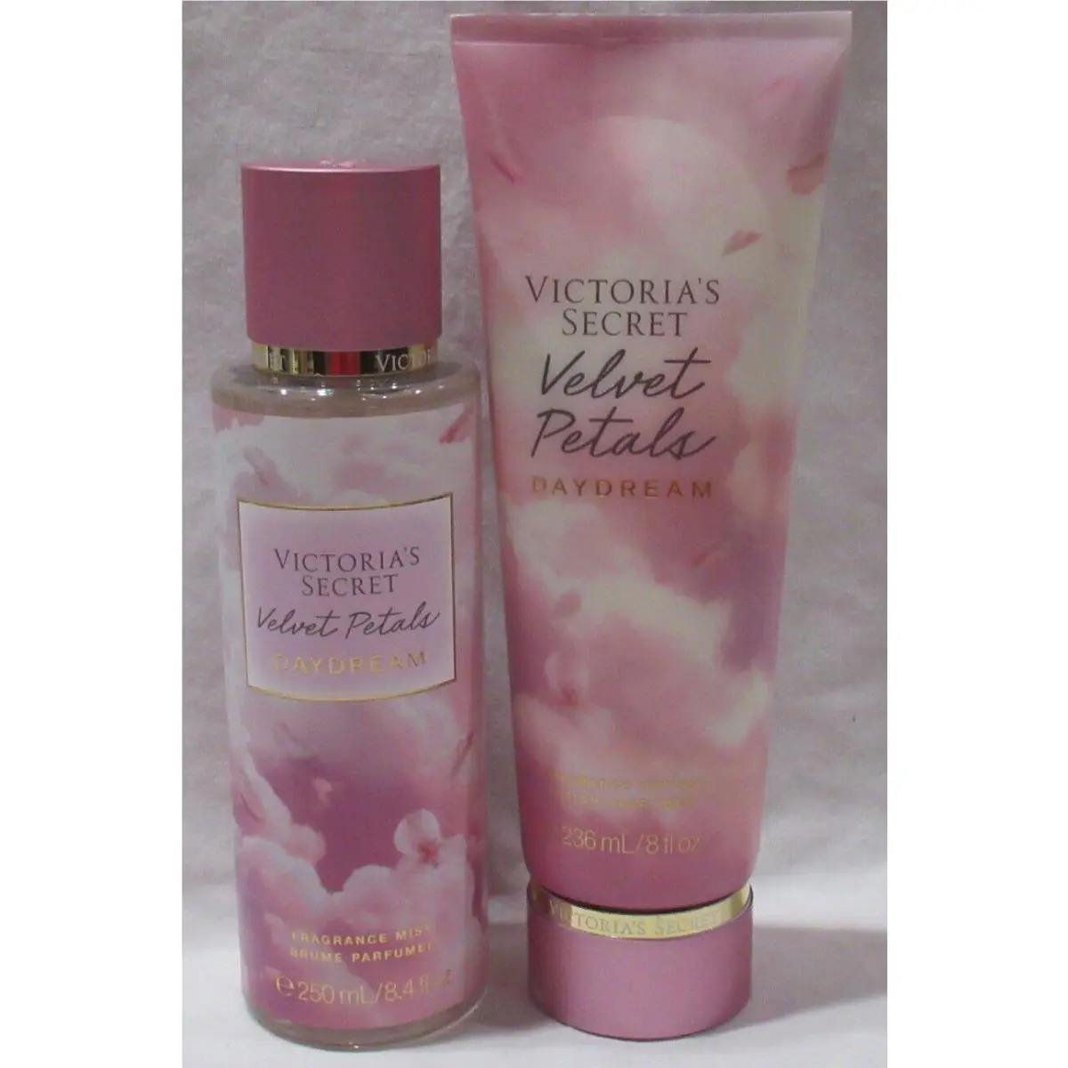 Victoria`s Secret Fragrance Mist Lotion Set Lot of 2 Velvet Petals Daydream