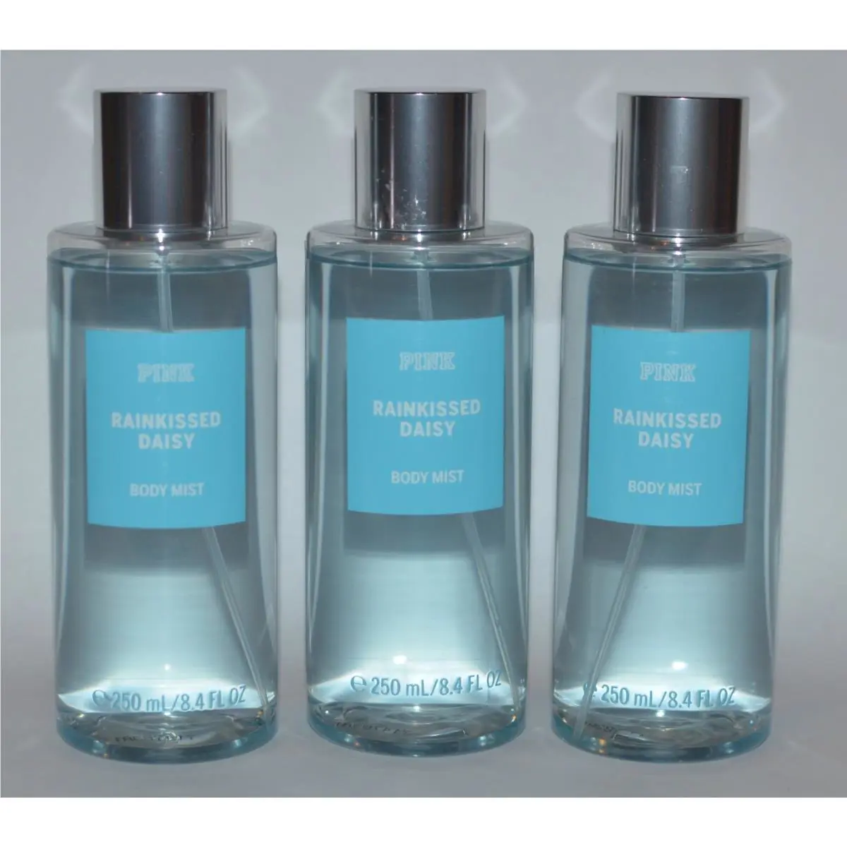 Lot OF 3 Victoria`s Secret Pink Rainkissed Daisy Body Mist Fragrance Spray 8.4OZ