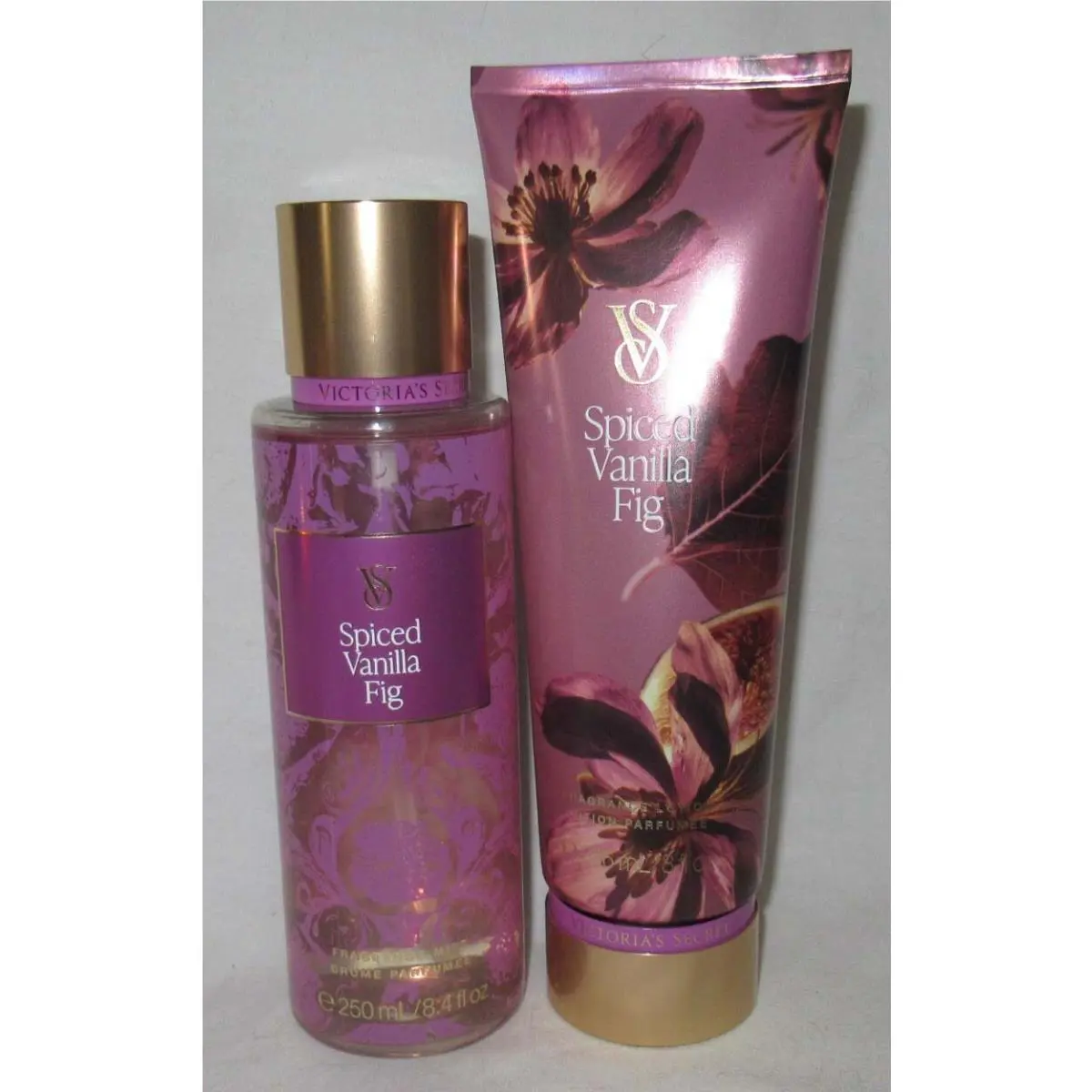Victoria`s Secret Fragrance Mist Lotion Set Lot of 2 Spiced Vanilla Fig