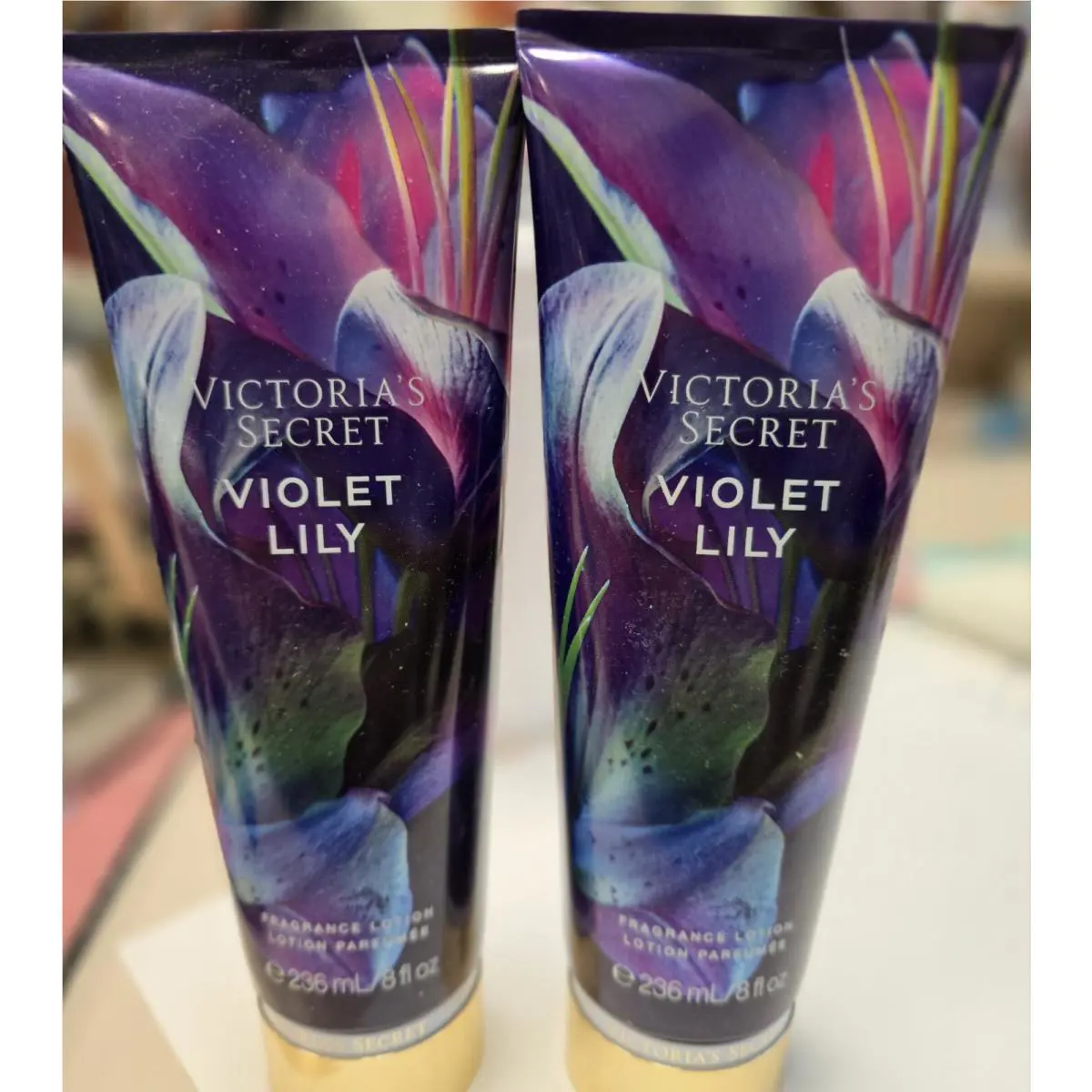 2 Pack Victoria’s Secret Violet Lily Fragrance Body Lotion Cream 8 oz