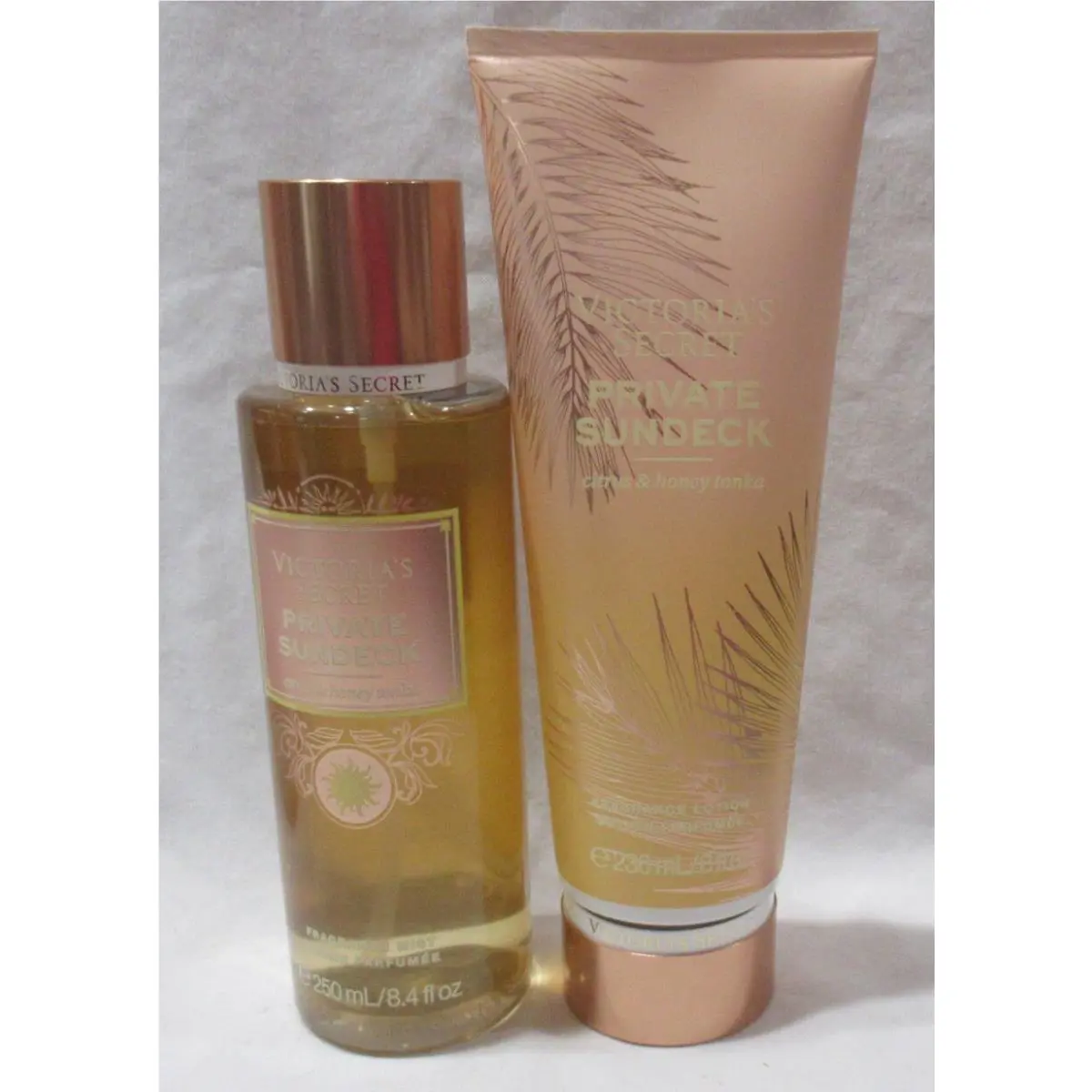 Victoria`s Secret Fragrance Mist Lotion Set Lot of 2 Private Sundeck Citrus