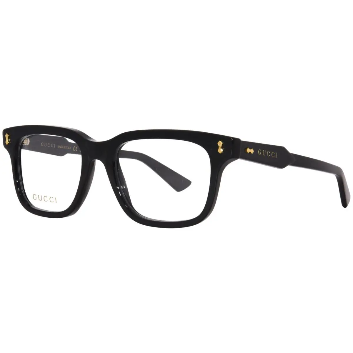 Gucci GG1265O 001 Eyeglasses Frame Men`s Black Full Rim Rectangle Shape 52mm