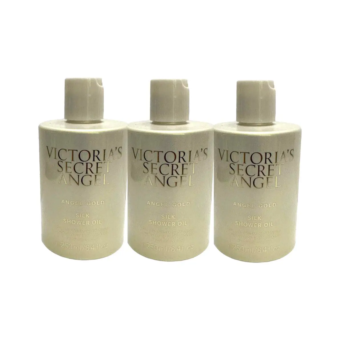 3 Victoria`s Secret Angel Gold Silk Shower Oil Body Wash 8.4 FL OZ / 250 mL