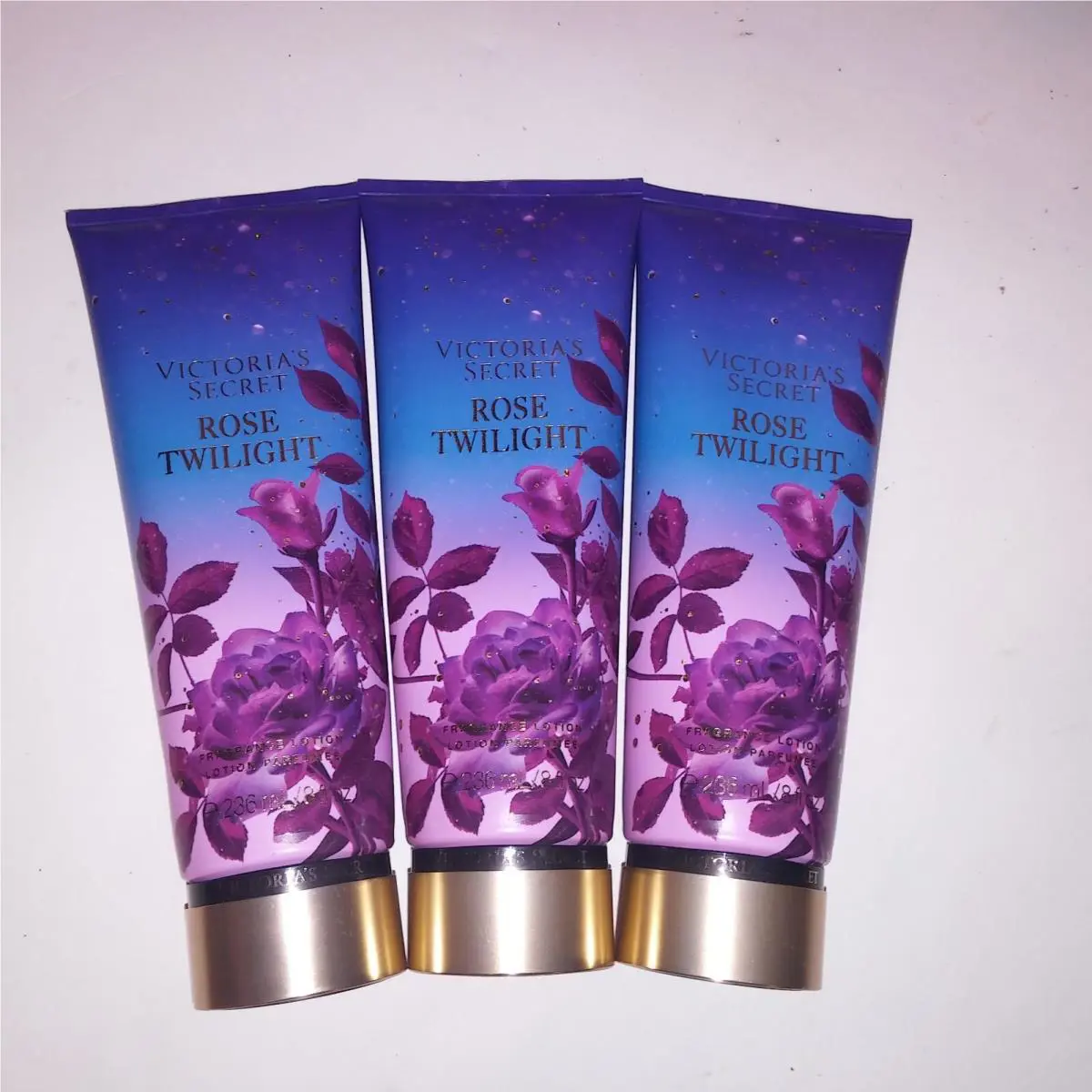 Set of 3 Victoria Secret Fragrant Body Lotion Rose Twilight Full Size 8oz Each