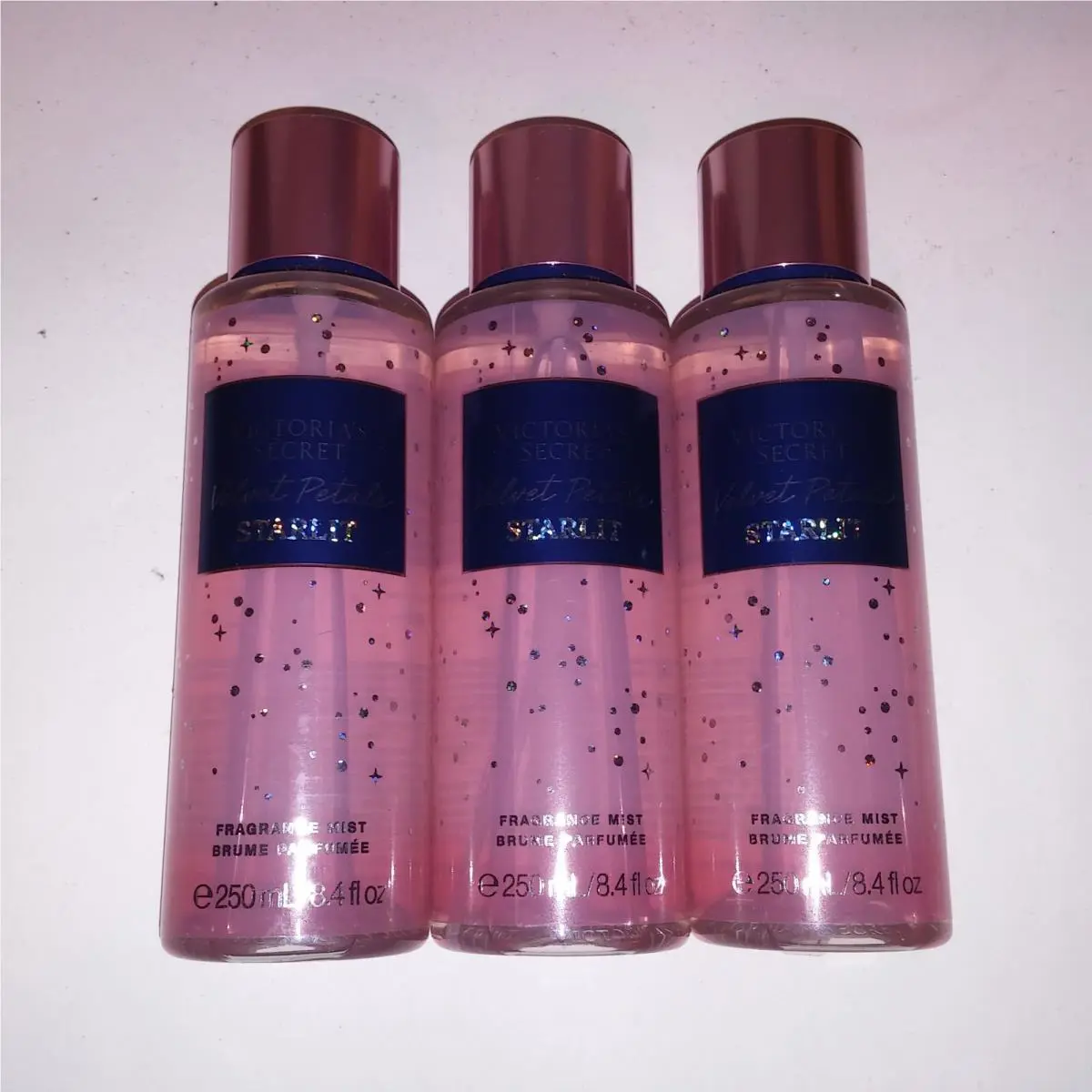 Set of 3 Victoria Secret Body Spray Fragrance Mist Velvet Petals Starlit