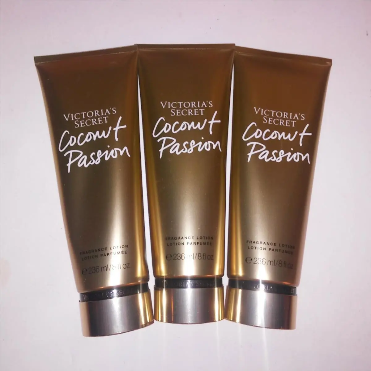 Set of 3 Victoria Secret Lotion Coconut Passion Full Size 8oz Each Gift Set