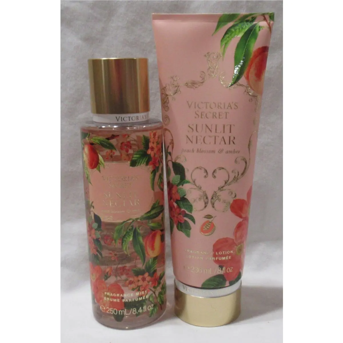 Victoria`s Secret Fragrance Mist Lotion Set Lot of 2 Sunlit Nectar Blossom