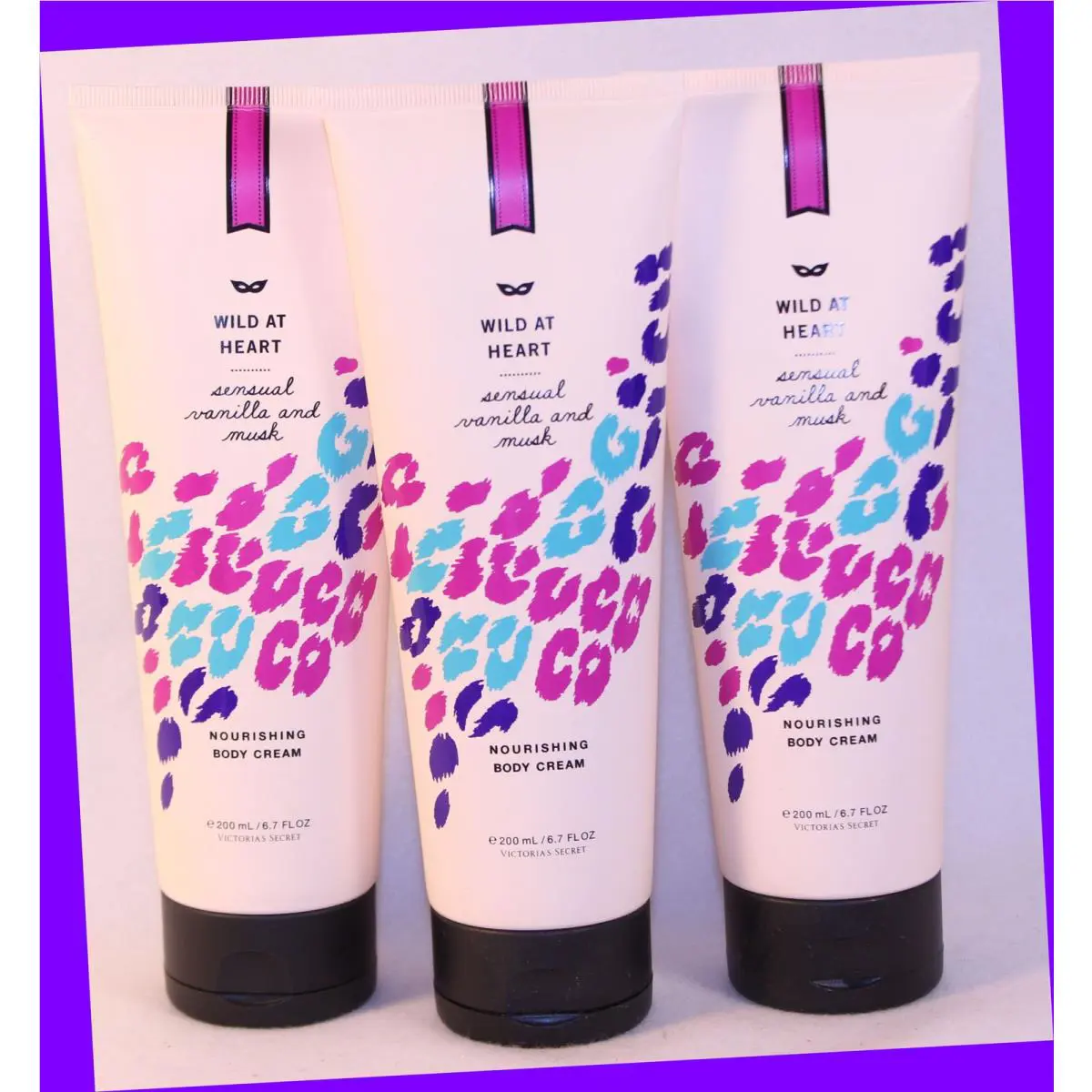 3 Victoria`s Secret Wild AT Heart Nourishing Body Cream Sensual Vanilla Musk