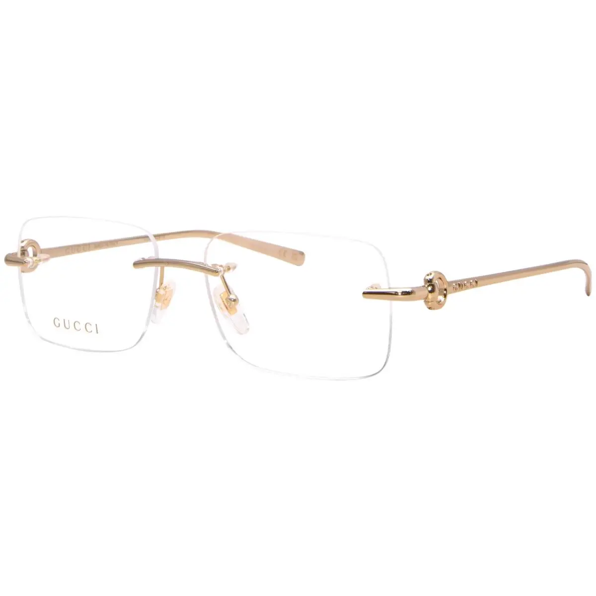 Gucci GG1703O 003 Eyeglasses Gold Rimless Style Rectangle Shape 55mm