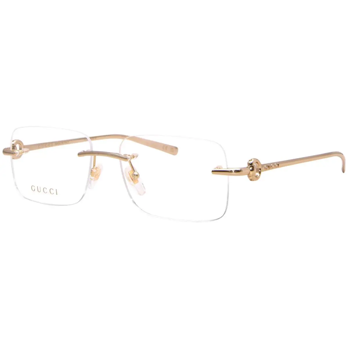 Gucci GG1703O 003 Eyeglasses Gold Rimless Style Rectangle Shape 55mm