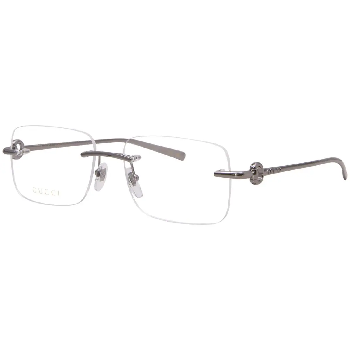 Gucci GG1703O 001 Eyeglasses Gunmetal Rimless Style Rectangle Shape 55mm