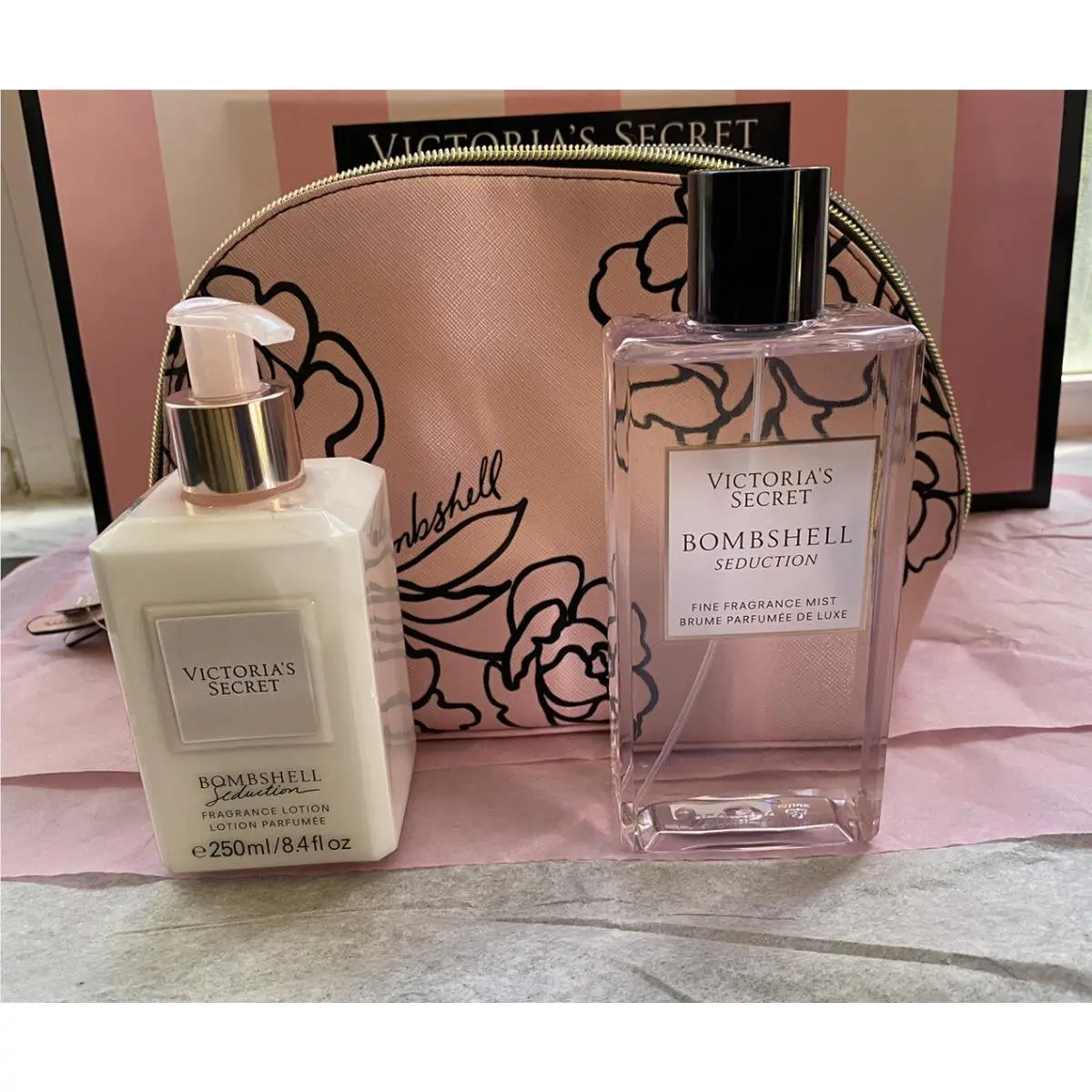 Victoria`s Secret Bombshell Seduction Body Mist + Body Lotion and Bag Bundle