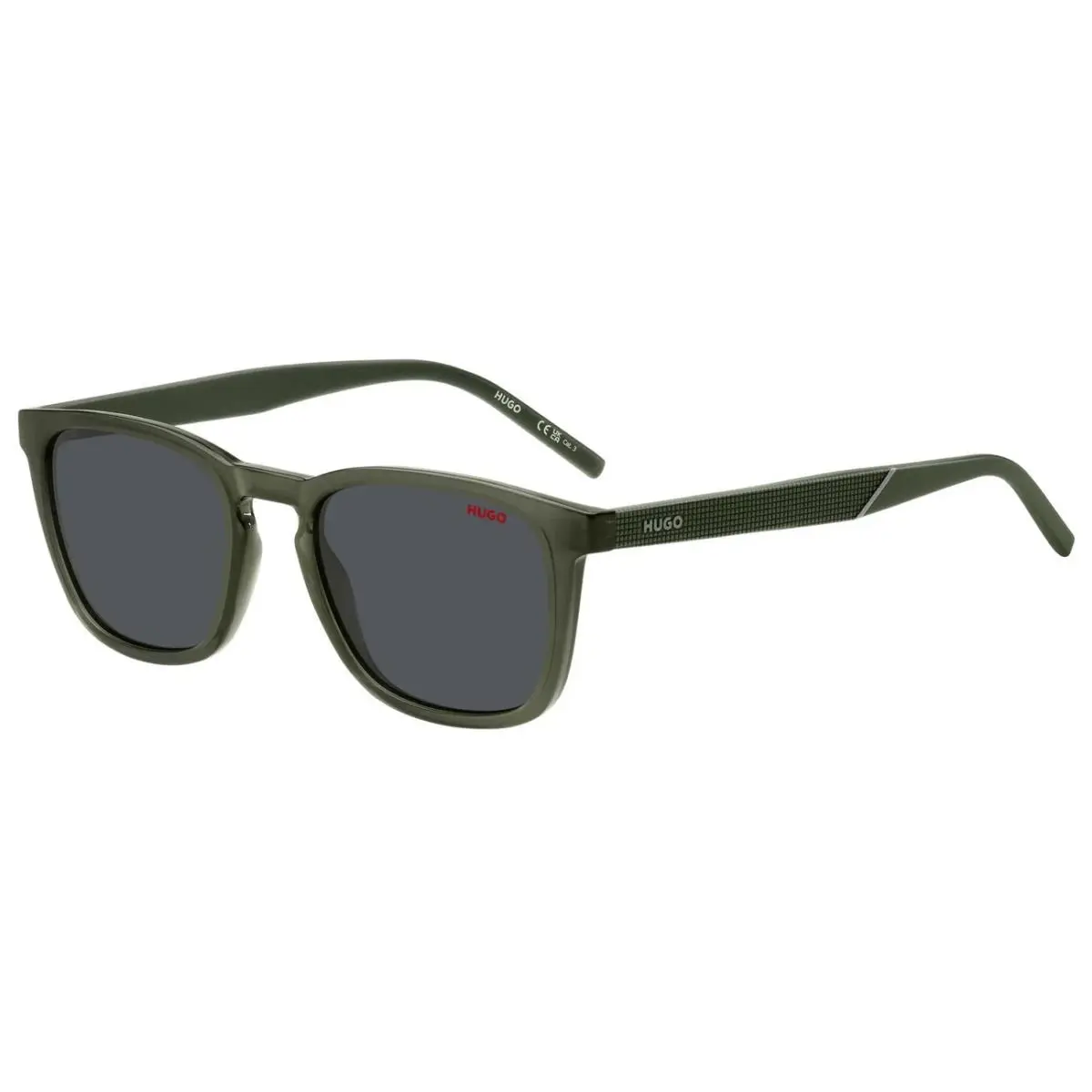Hugo Boss HG1306S Men’s Designer Sunglasses Green Square Frame Gray Lens UV400
