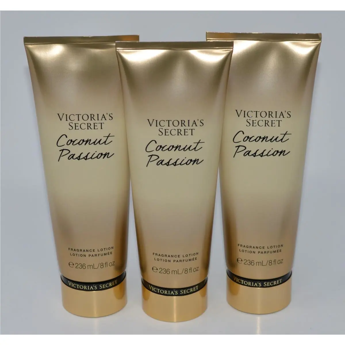 3 Victoria`s Secret Coconut Passion Fragrance Lotion Body Hand Cream 8OZ Large