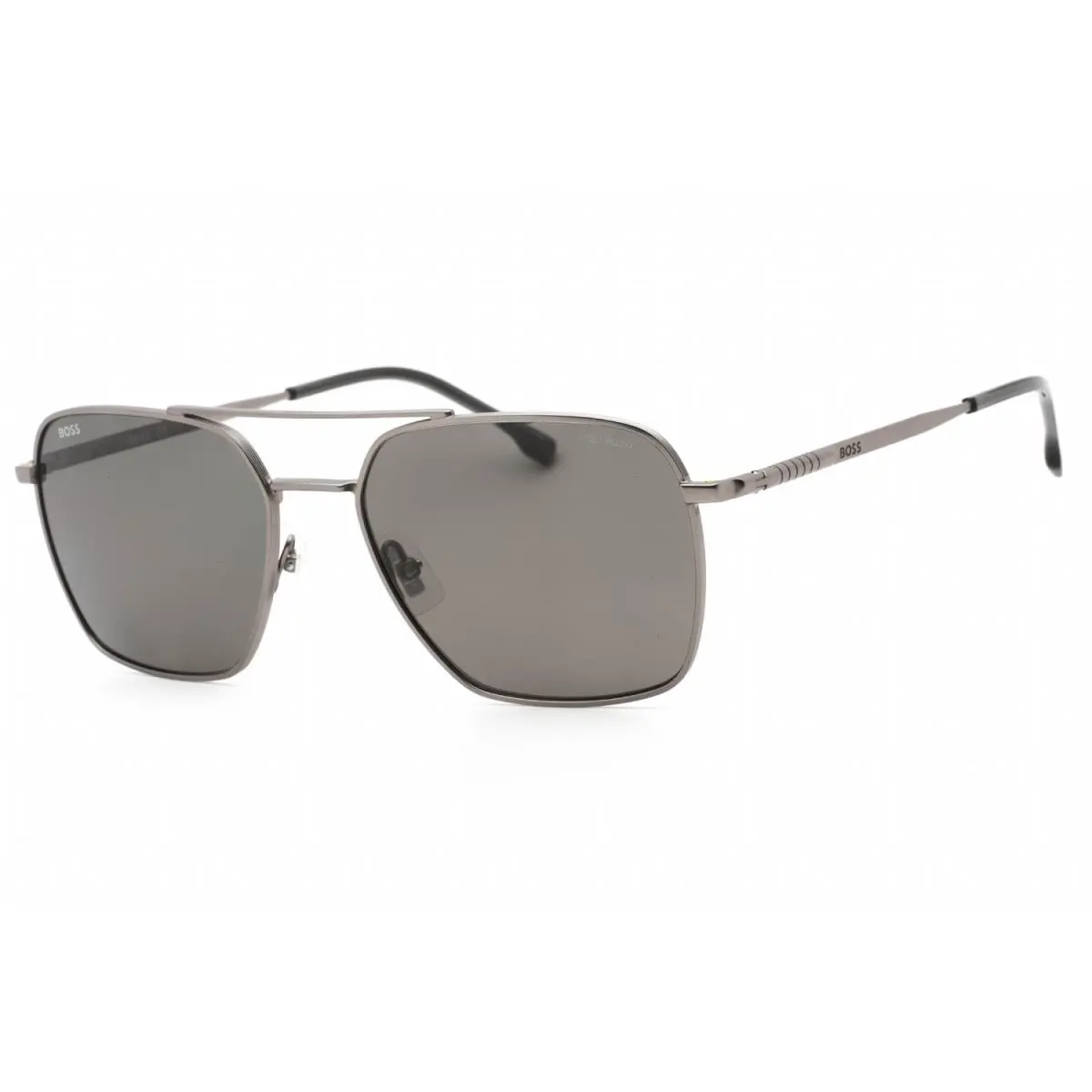 1414/S 0R80 M9 Sunglasses Matte Ruthenium Frame Gray Lenses 57mm by Hugo Boss