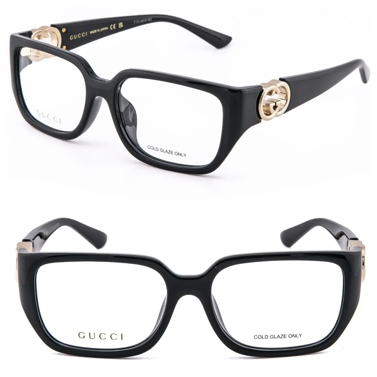 Gucci GG1694O 1694 Black GG Logo Geometric Unisex Eyeglasses Optical 55mm 001