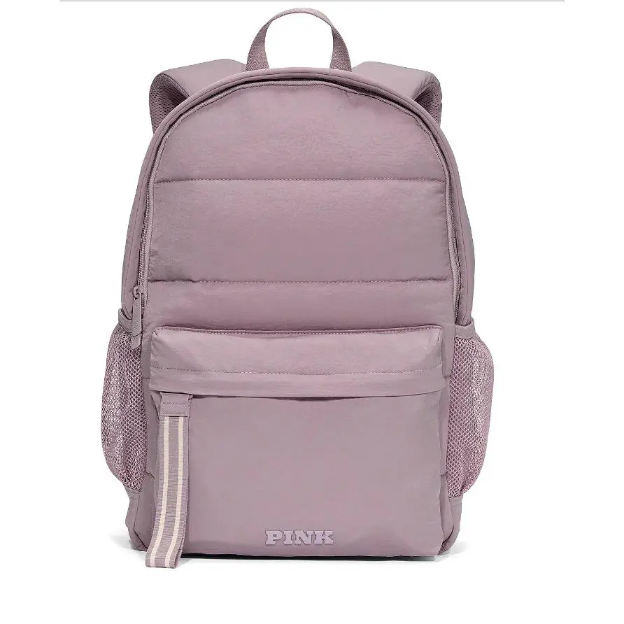 Victoria`s Secret Pink Quilted Puffer Backpack 15in Laptop Violet Asches by Victoria's Secret