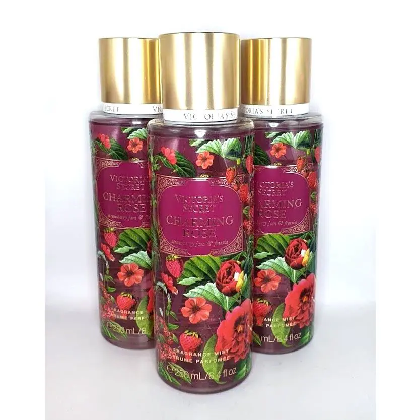 Victoria`s Secret Charming Rose Body Mist 8.4 FL OZ Set OF 3