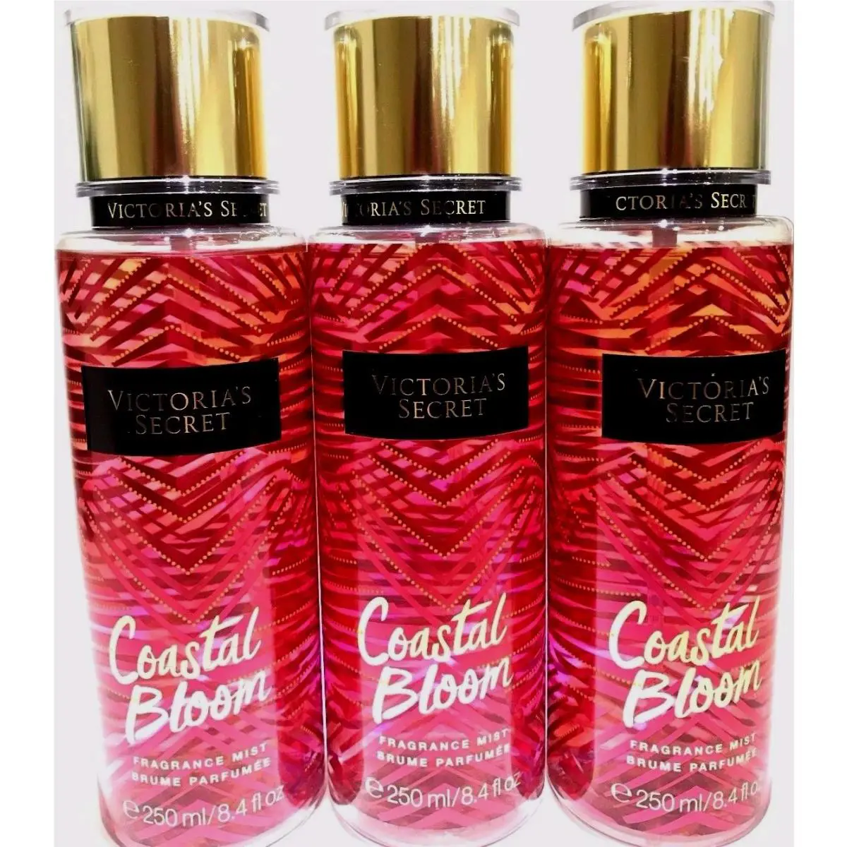 3 Victoria`s Secret Fragrance Perfume Mist For Women Coastal Bloom 8.4 oz Spray