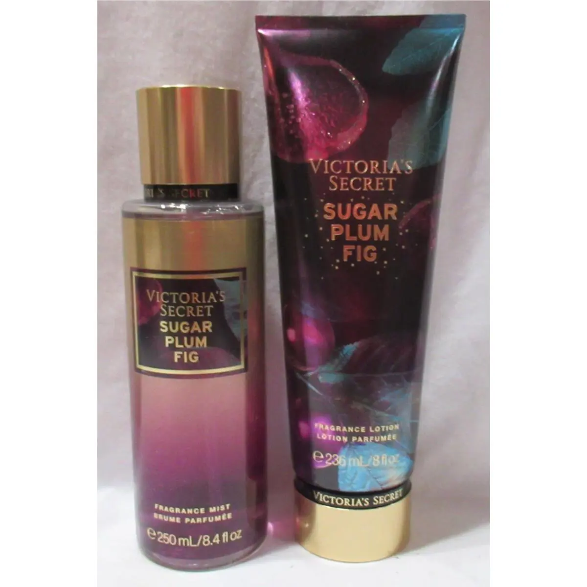 Victoria`s Secret Fragrance Mist Lotion Set Lot of 2 Sugar Plum Fig Festive